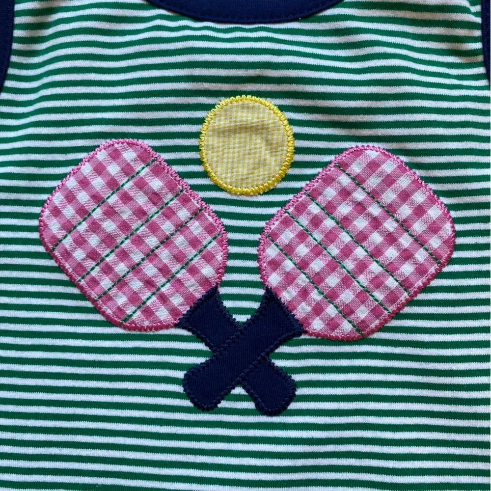 NWT JellyBean by Navy & Green Pickleball Sleeveless Bow Top & Skort Set Girl 18M